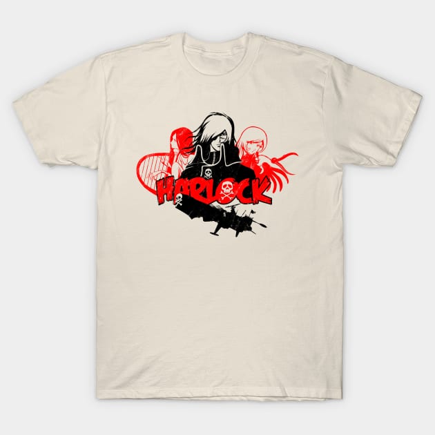 013b Harlock Red T-Shirt by Yexart